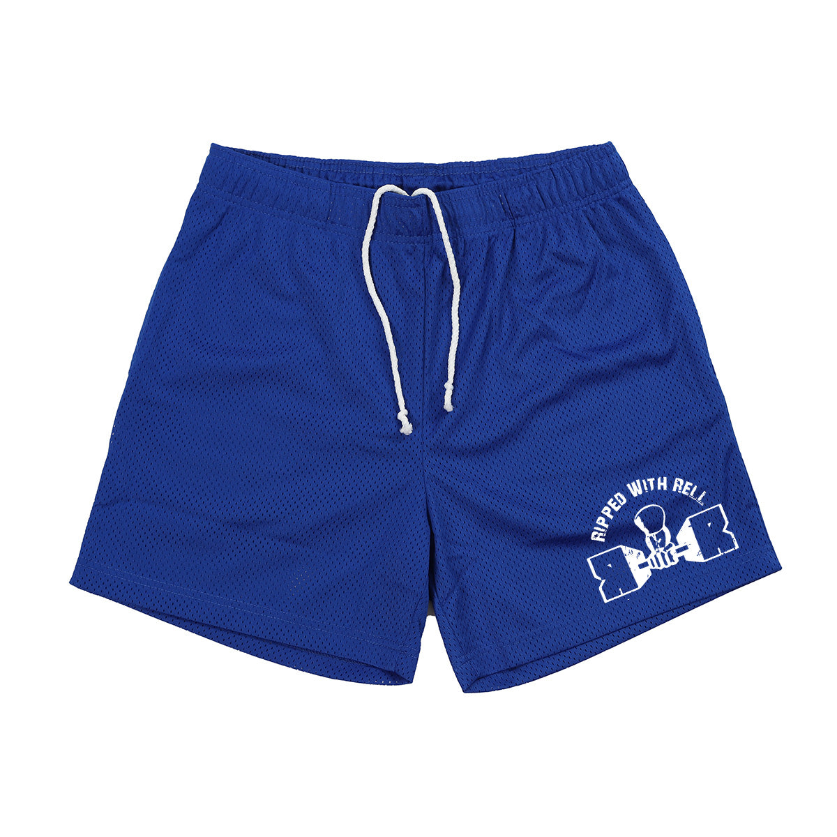 Royal Blue Small Logo Mesh Shorts – RippedWithRell