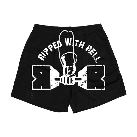 Black Big Logo Mesh Shorts