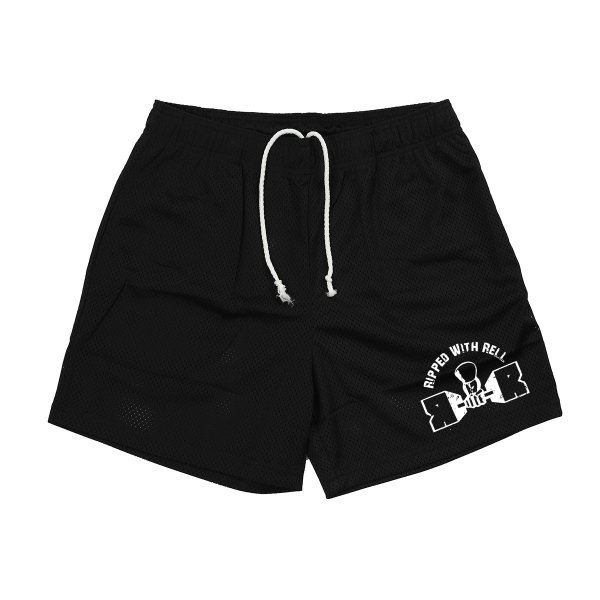 Black Small Logo Mesh Shorts