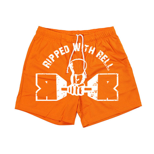 Orange Big Logo Mesh Shorts