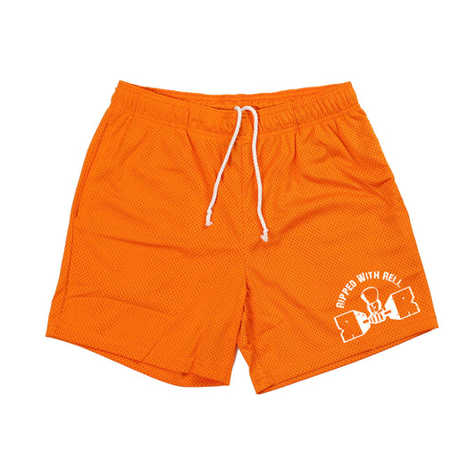 Orange Small Logo Mesh Shorts